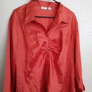 Button Down Blouse with Ruching